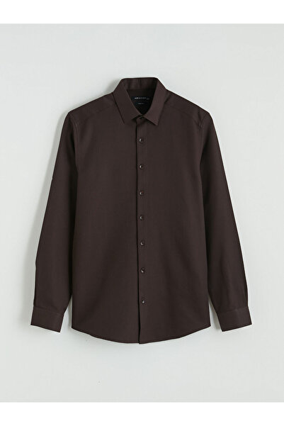 LC Waikiki Ανδρικό πουκάμισο Kahverengi Slim Fit Dobby από το κατάστημα GiyÇık