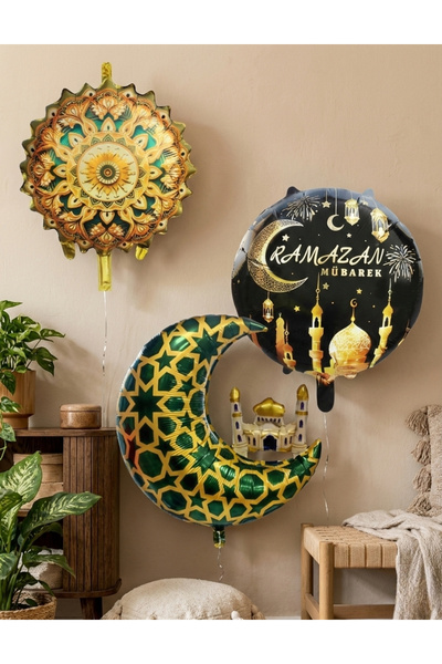 Saatistan Ramazan Ayına Özel 18 İnç Folyo Balon Süsleme Seti