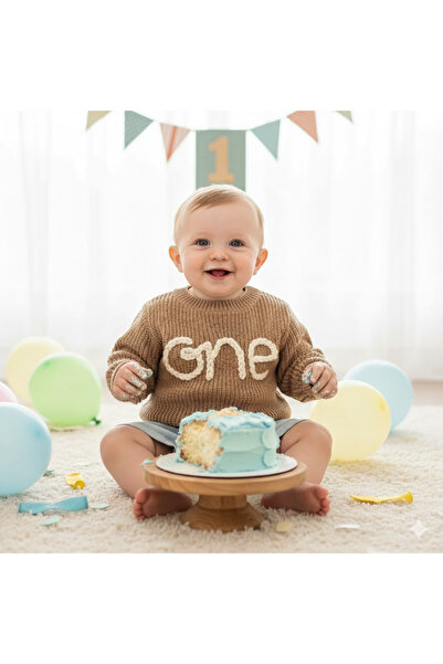 FLOWER BABY Special Day Birthday Sweater One, Two, 1/2 Baby Children's Sweater