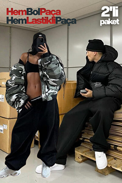 vladivosto 2-Piece Unisex Oversized Baggy Adjustable Long Sweatpants - Loose ...