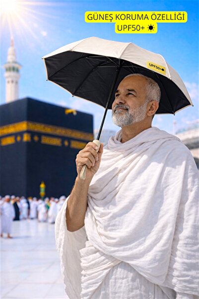 BAMBUKOKU Güneşten Koruyan Hac Umre Şemsiyesi. Kılıflı Mini Küçük Kapsül Şems...