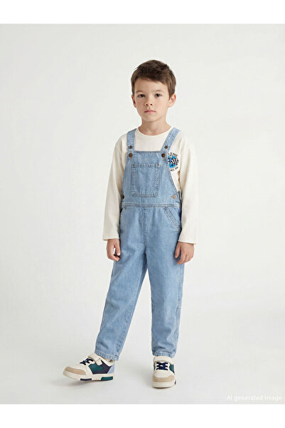 LC Waikiki Giyçık Store Indigo Square Collar Boy's Jean Salopet