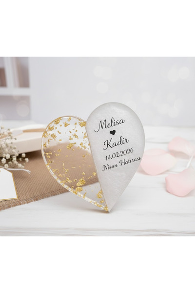 Tuncel Store Kişiye Özel Kalp 20 Adet Epoksi Magnet Söz Nişan Kına Hac Özel G...