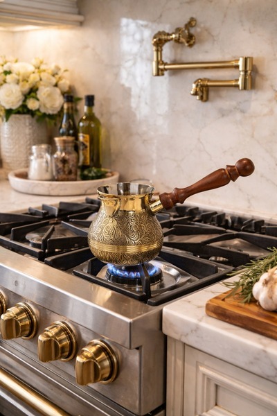 Kadim Vizyon Pirinç Cezve Büyük Boy 5inc