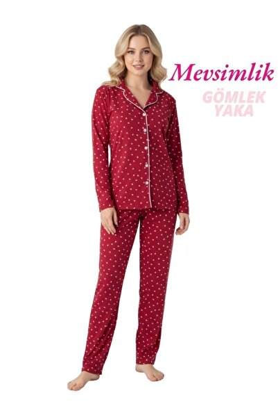 GUAVA+ Women's Slim Fit Shirt Collar Front Buttoned Slim Fit Seasonal Long Sl...