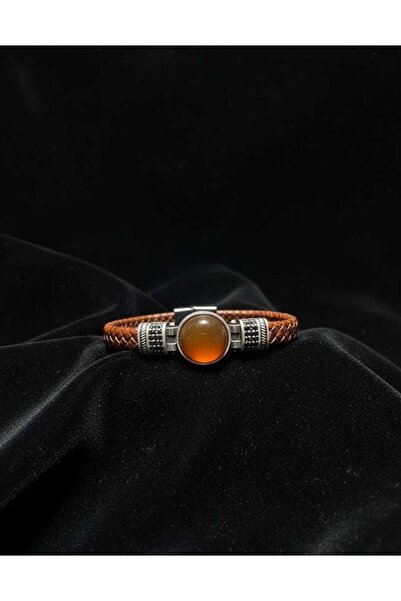 Beksy Accessory Akik (Karnelyan) Doğal Taş Erkek Bileklik - Sevgililer Günü H...