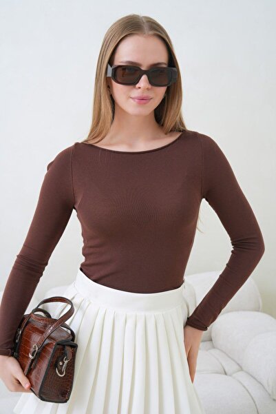 fuşyha butik Long Sleeve Crew Neck Basic Body