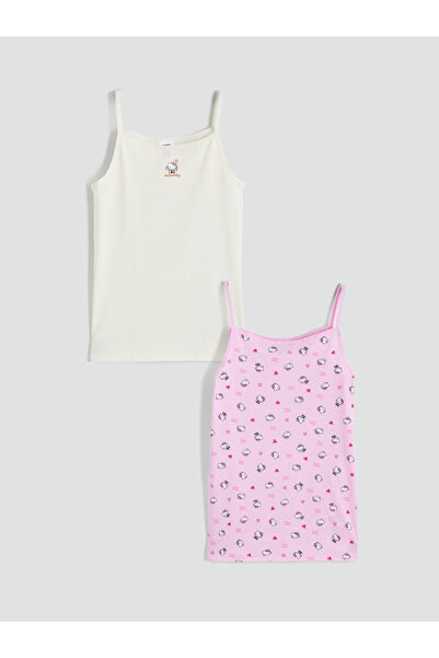 LC Waikiki Girls' Two-Pack of Tank Tops Featuring the Hello Kitty Print