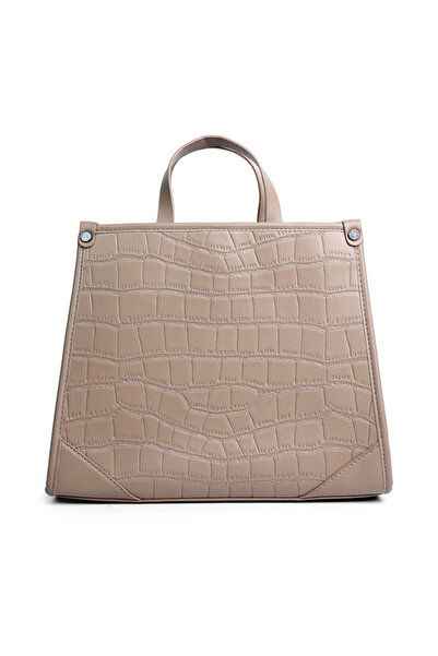 london Rag Women Croco Faux Leather Hand Bag in Khaki