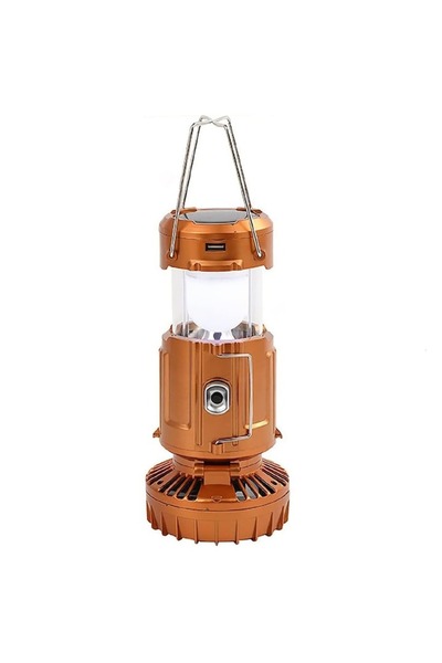 ZanaCasei Vintage-Chic LED Camping Lantern – USB Rechargeable, Earthy Brown