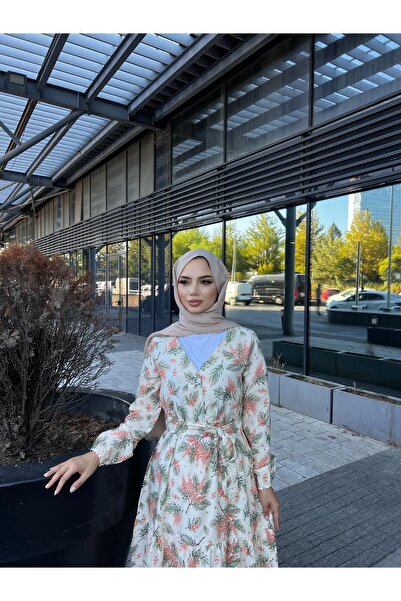 Moda Krash Kruvaze Summer Patterned Dress