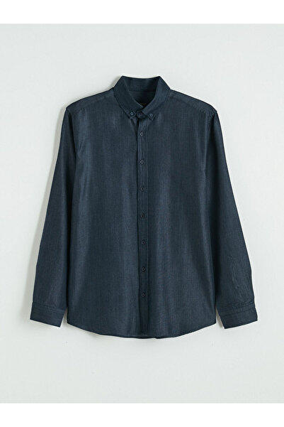 LC Waikiki Ανδρικό τζιν πουκάμισο GiyÇık Store σε σκούρο μπλε, κανονική εφαρμογή