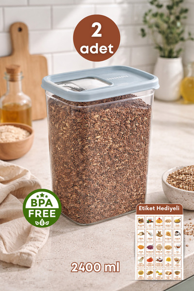 grimorlife 2 Pieces Storage Container for Food and Beans, Tea and Coffee Stor...