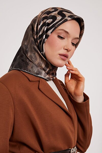 Levidor Abstract Striped Double Pattern Gradient Sparkling Crystal Scarf