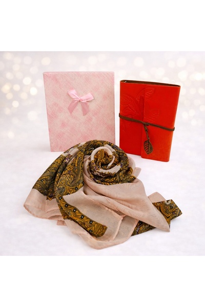 velve Gift set: elegant scarf with vintage eco-leather diary