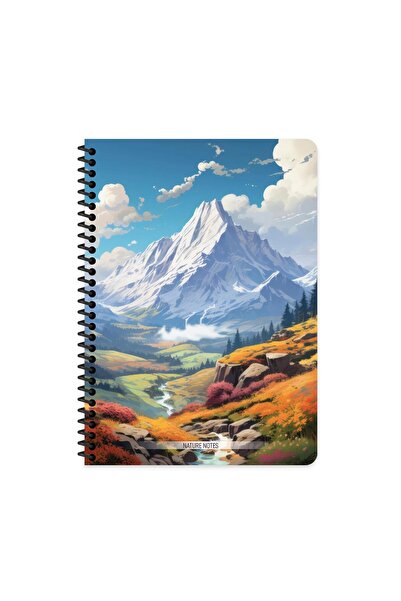 KESKİN COLOR Sharp A4 Lined Cardboard Cover Nature Notebook - Blue