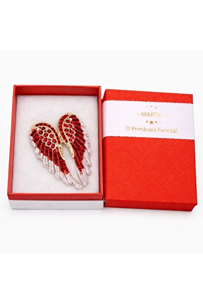 OEM Broșă Elegantă Aripi de Înger Roșii – Accesoriu de Primăvară