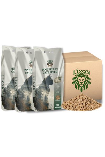 LIXON NATURAL Doğal Çam Peleti Kedi Kumu 15 Kg (30L) Yavru/Yetişkin Kediler K...