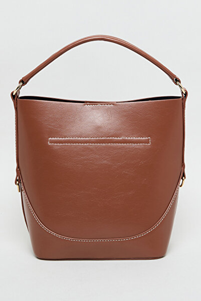 R&B Women's BROWN Textured Shoulder Bag