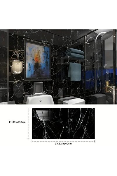 Leyaton Black Marble Pattern Aluminum Plastic Wall Sticker Lwlhm-Ytrs345