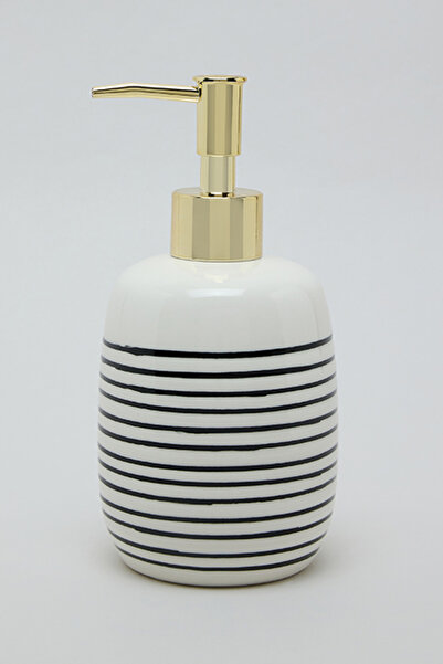 R&B Unisex Black Striped Soap Dispenser