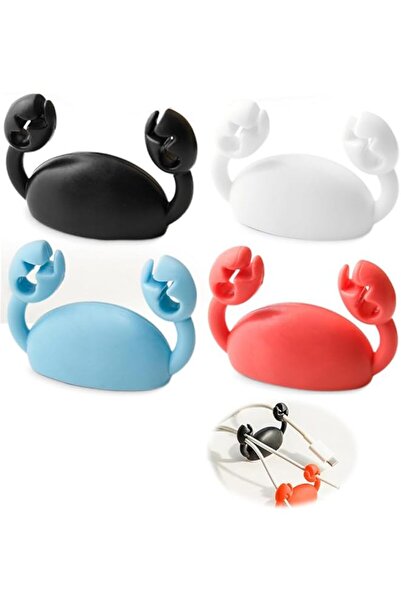 The Bros 4 قطع من مشابك تنظيم الأسلاك على شكل سرطان البحر اللطيفة، حوامل كابل...