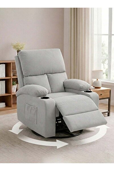 M SMART Luxury Rocking Swivel Recliner Chair - Lazy Boy Chair with Cup Holder...