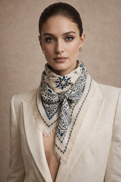 bahia butik aksesuar Ethnic Pattern Pique Fabric Shawl