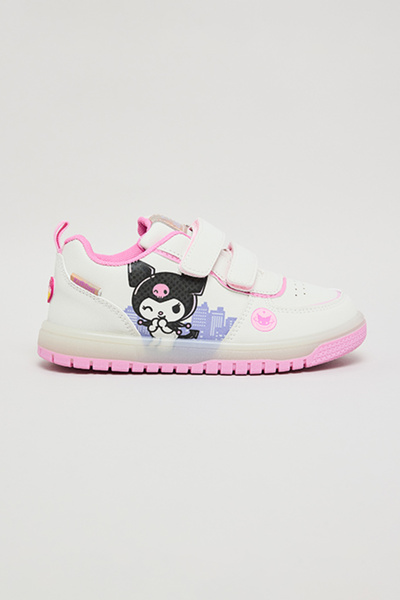 R&B Girl's Cream Kuromi Velcro Sneakers