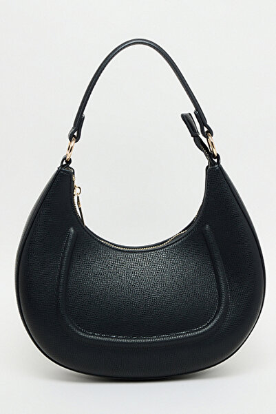 R&B Women's Black Textured Shoulder Bag