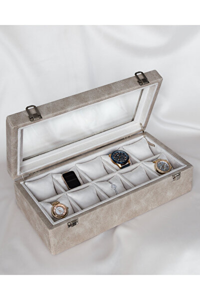 Shansora Design 10 Watch Box, Nubuck Fabric Covered, Custom Made, Handmade, A...