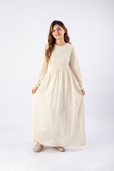 Pafim Girl's Full Hijab Lace Dress, Young Girl's Special Occasion Dress with ...