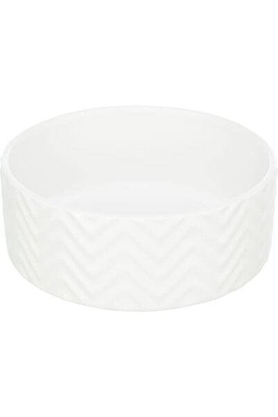 Trixie Bol ceramic, Trixie, pentru câini, 0,4 l/13 cm, alb
