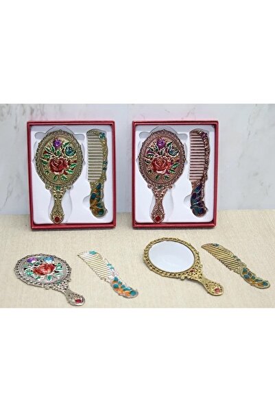 Leyaton Gül Tasarimi Ayna Ve Tarak Seti Küçük Boy LWLHM-YTRS345