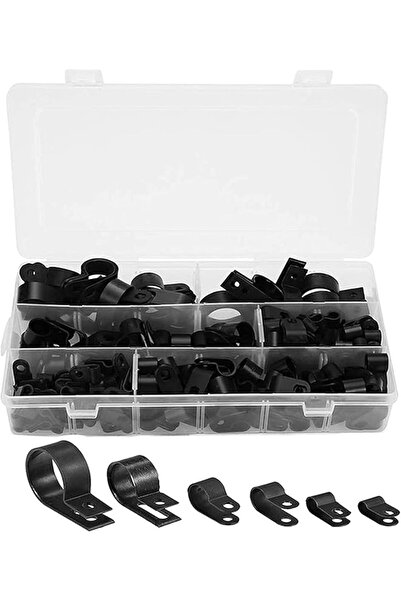 The Bros مشبك كابل، مشبك بلاستيكي على شكل حرف P، مشابك كابل من نوع R من الناي...