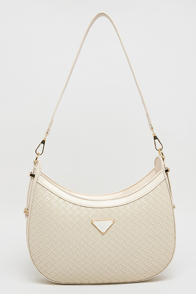 R&B Women's Cream Braided Shoulder Bag