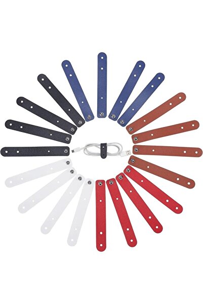 The Bros 20PCS 5 Colors Reusable Leather Cable Straps Fastening Ties Cord Org...