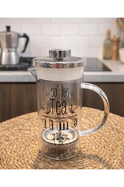 Pembelia Life French Press-Isıya Dayanıklı 600 ml Bitki Çayı Demliği Filtre K...