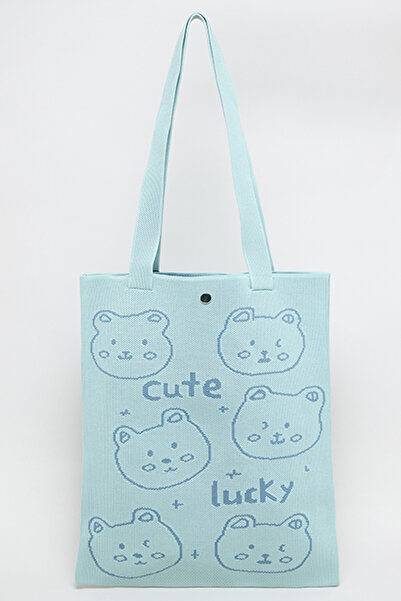 R&B Women's Blue Patterned Shoulder Bag