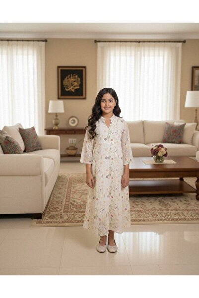alqarat Spring Blossom Girl's Midi Jalabiya