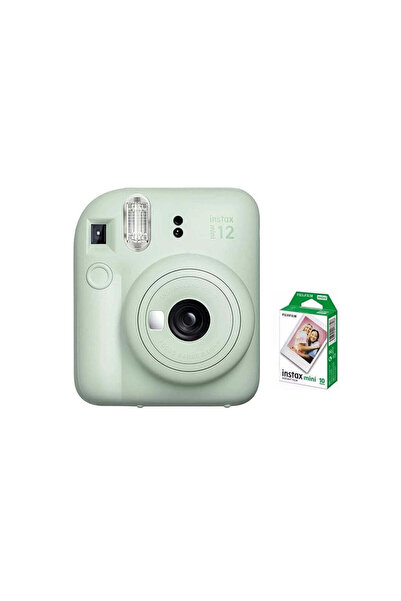 Instax Mini 12 Instant Film Camera Mint Green + Pack 10 Film