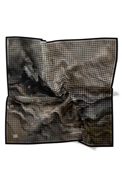 Levidor Batik Houndstooth Pattern Sparkling Crystal Scarf