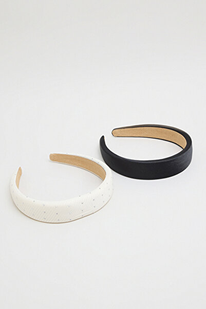 R&B Women's Beige 2 Pack Wide Headbands