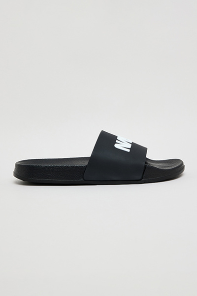 R&B Boy's Black Printed Slides
