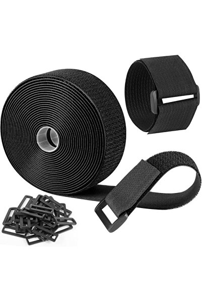 The Bros أحزمة كابلات قابلة للتعديل، أربطة كابلات فيلكرو، أحزمة بخطاف وحلقة م...