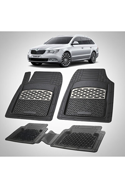 TEAMCAR Covorașe auto din cauciuc compatibile cu Skoda Superb II Combi 2008-2...