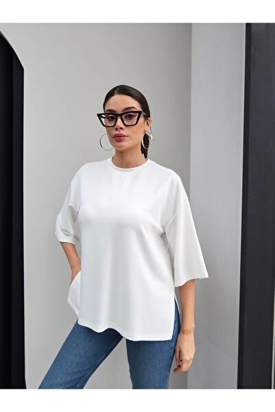 ESRAHELVACI Μπλουζάκι με πλαϊνά σκισίματα