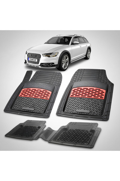 TEAMCAR Πατάκια δαπέδου από καουτσούκ για Audi A6 C7 Allroad, συμβατά με Allr...