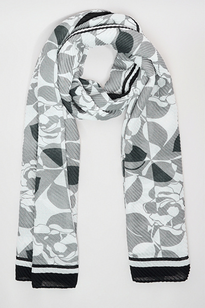 R&B Women's Black Patterned Scarf, 180X85cm