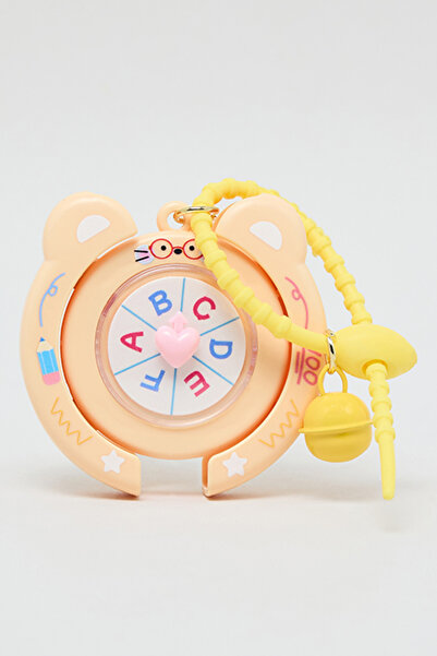 R&B Unisex Yellow Alphabet Spinner Keychain